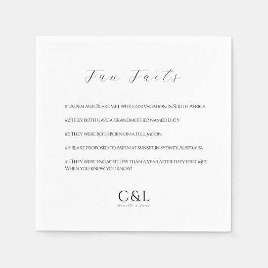 Serviette En Papier Plaques de papier mariage modernes et minimes (Devant)