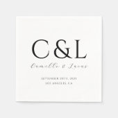 Serviette En Papier Plaques de papier mariage modernes et minimes (Devant)