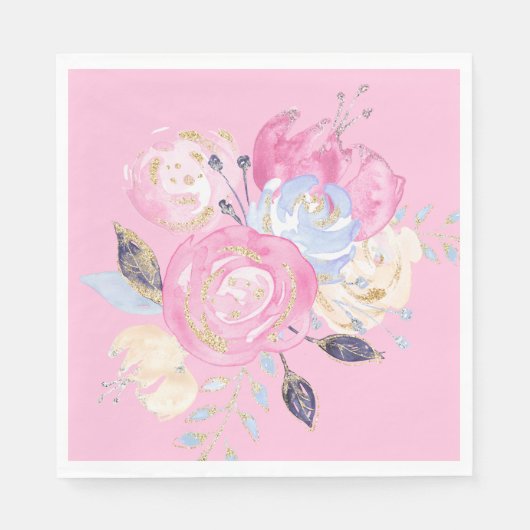 Serviette En Papier Plaques de papier Parties scintillant Pastel Gold (Devant)