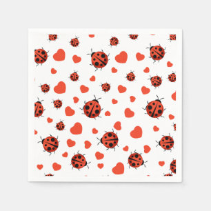 Serviette En Papier Plaques de papier Red Ladybug