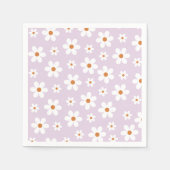 Serviette En Papier Plaques de papier violet super Retro Daisy (Devant)