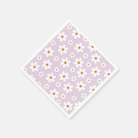 Serviette En Papier Plaques de papier violet super Retro Daisy (Coin)