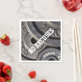 Serviette En Papier Plaques d'haltérophilie, "No Excuses" (En situation)