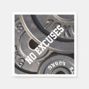 Serviette En Papier Plaques d'haltérophilie, "No Excuses"