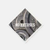 Serviette En Papier Plaques d'haltérophilie, "No Excuses" (Coin)