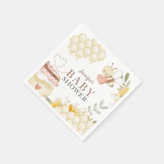 Serviette En Papier Plaques en papier Baby shower d'abeille (Coin)