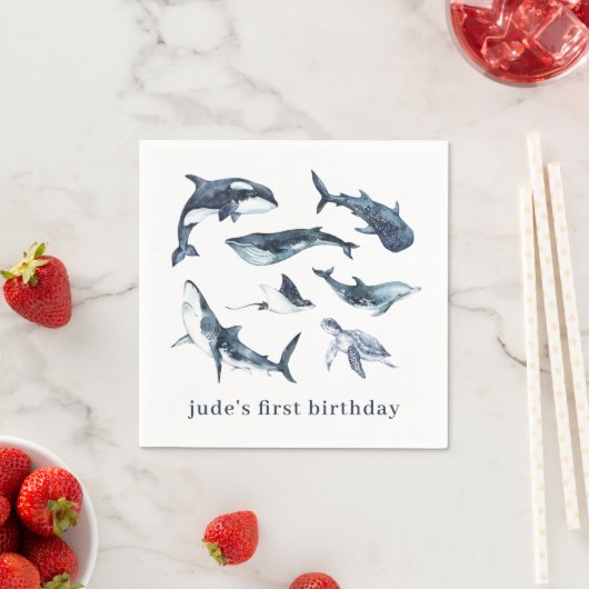 Serviette En Papier Plaques en papier Ocean Animaux (En situation)