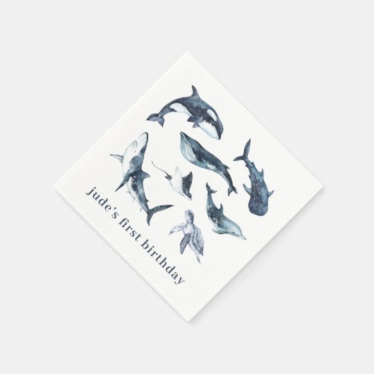 Serviette En Papier Plaques en papier Ocean Animaux (Coin)