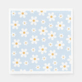 Serviette En Papier Plaques papier bleu marguerite rétro (Devant)