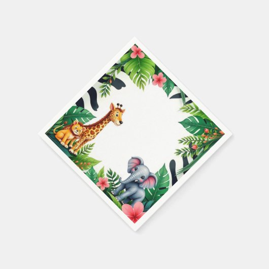 Serviette En Papier Plaques papier Safari Anniversaire (Coin)