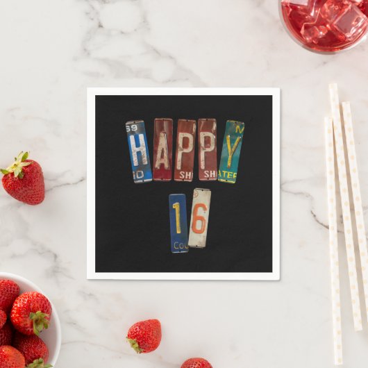 Serviette En Papier plaques rouillées pour 16e anniversaire (En situation)