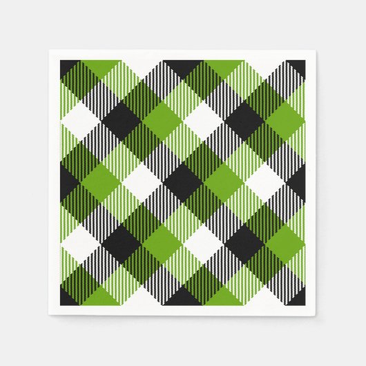 Serviette En Papier Plaques Tartan simples Vert néon (Devant)