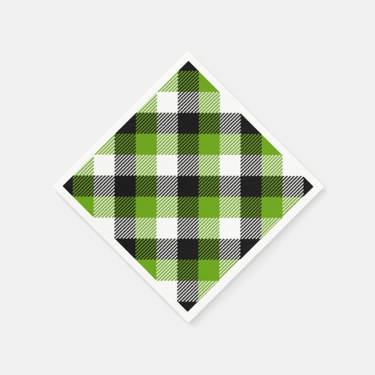 Serviette En Papier Plaques Tartan simples Vert néon (Coin)