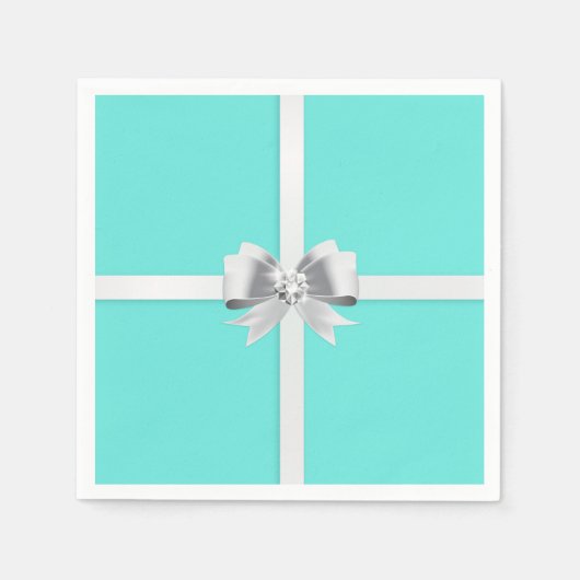 Serviette En Papier Plaques Turquoise/Turquoise de mariée & Co. (Devant)