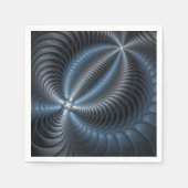 Serviette En Papier Plastique bleu gris 3D Fractal Art moderne Abstrai (Devant)