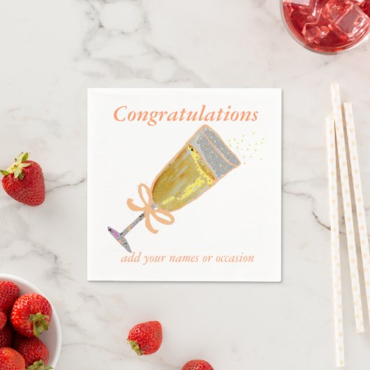 Serviette En Papier Plat de Toast Champagne (En situation)