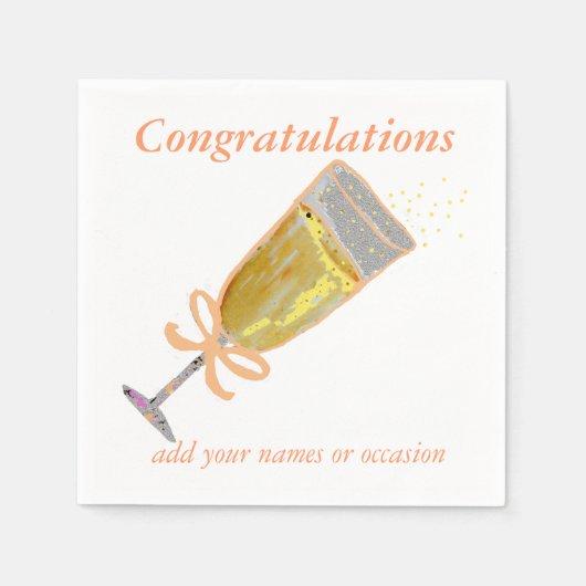 Serviette En Papier Plat de Toast Champagne (Devant)