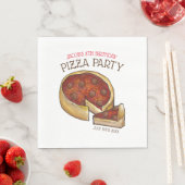 Serviette En Papier Plat profond Pepperoni Pizza Pie fête d'anniversai (En situation)