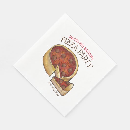 Serviette En Papier Plat profond Pepperoni Pizza Pie fête d'anniversai (Coin)