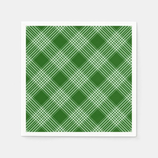 Serviette En Papier Plat Vert Et Blanc (Devant)