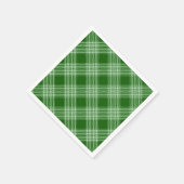 Serviette En Papier Plat Vert Et Blanc (Coin)