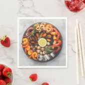 Serviette En Papier Plateau de fruits de mer (En situation)