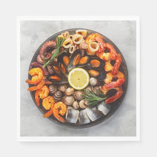 Serviette En Papier Plateau de fruits de mer (Devant)