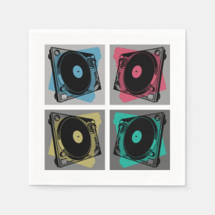 Serviette En Papier Platines Tourne-disques Pop Art Rétro