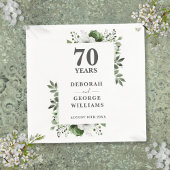 Serviette En Papier Platinum Greenery Floral 70e anniversaire Mariage