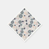 Serviette En Papier Playay Blue Peach Floral Reprendre l'impression (Coin)