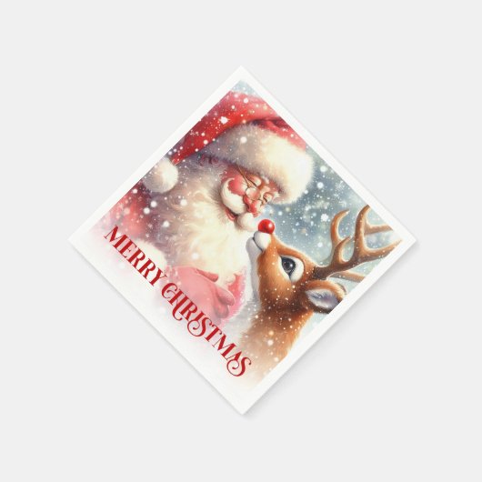 Serviette En Papier Playful Santa Rudolph Christmas Party Napkins Set (Coin)