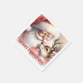 Serviette En Papier Playful Santa Rudolph Holiday Dinner Napkins (Coin)