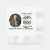 Serviette En Papier Playing Chess Caution Benjamin Franklin Quote (Devant)