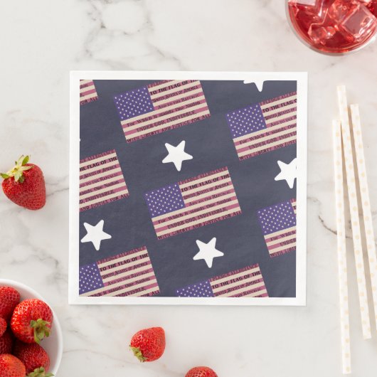 Serviette En Papier Pledge of Allegiance Flag (En situation)