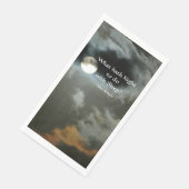 Serviette En Papier Pleine lune avec citation nocturne Mystérieuse (Coin)