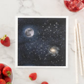 Serviette En Papier Pleine Lune Ciel Nocturne Étoiles Espace (En situation)
