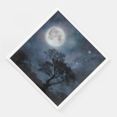 Serviette En Papier Pleine lune dans un ciel étoilé (Coin)