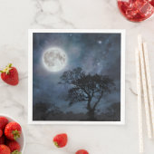 Serviette En Papier Pleine lune dans un ciel étoilé (En situation)