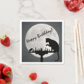 Serviette En Papier Pleine lune d'échecs Chat et jeu de souris Joyeux  (En situation)