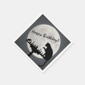 Serviette En Papier Pleine lune d'échecs Chat et jeu de souris Joyeux  (Coin)