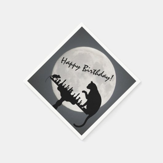 Serviette En Papier Pleine lune d'échecs Chat et jeu de souris Joyeux (Coin)