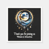 Serviette En Papier Pleine lune étoile nuit luna céleste élégant (Devant)