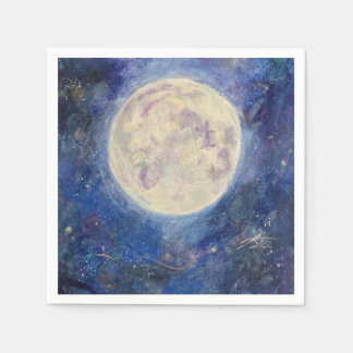 Serviette En Papier Pleine Lune Nuit Céleste Maureen Girard Univers