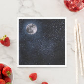 Serviette En Papier Pleine lune Nuit Sky Stars Espace Extérieur Naples (En situation)