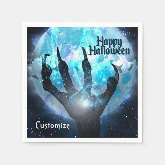 Serviette En Papier Pleine lune Transformation Parti Halloween (Devant)