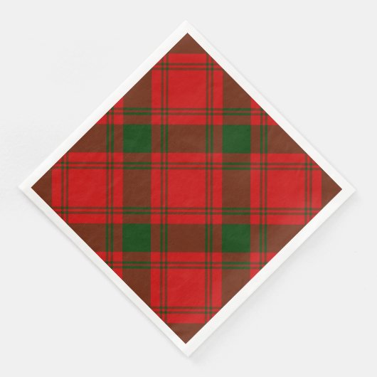 Serviette En Papier Pli vert rouge tartan MacQuarrie (Coin)