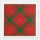 Serviette En Papier Pli vert rouge tartan MacQuarrie (Devant)
