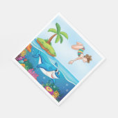 Serviette En Papier Plongée Dans L'Océan Aimable Requin Coral Reef (Coin)