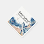 Serviette En Papier Plongée de baleine poissons créatures marines bleu (Coin)