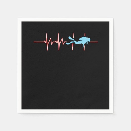 Serviette En Papier Plongée Heartbeat Plongée Surf Swimmin (Devant)